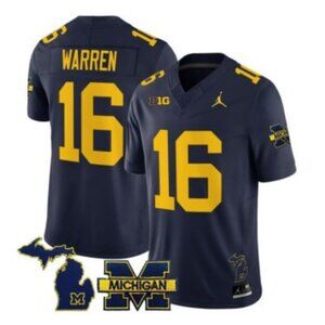Mens Kids Youths Davis Warren Navy Stitched Jersey Vapor